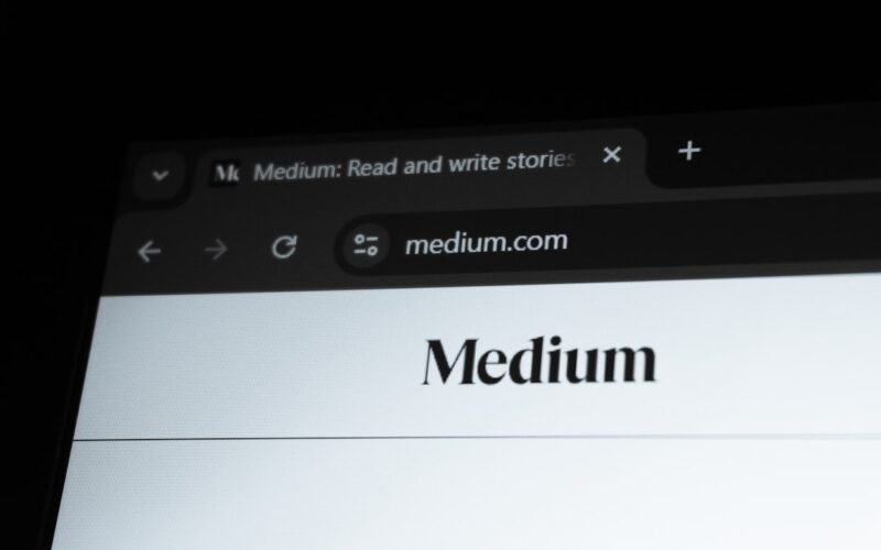 Medium.com website displayed on a screen.
