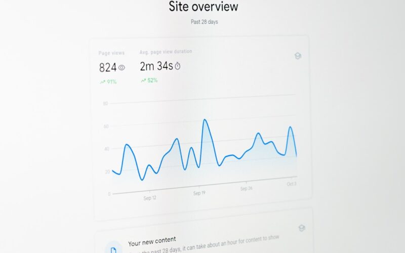 a computer screen with a line graph on it